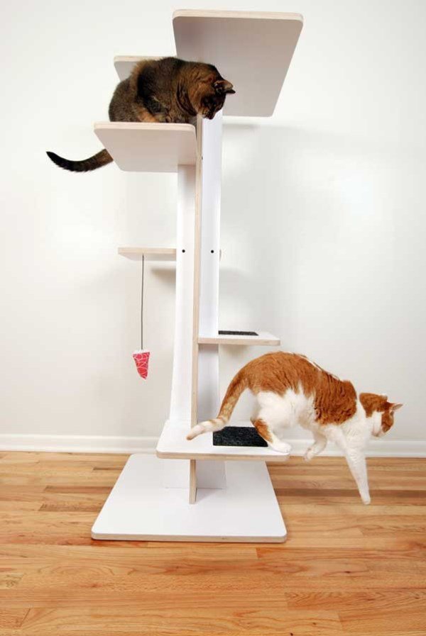 arbre a chat design blanc